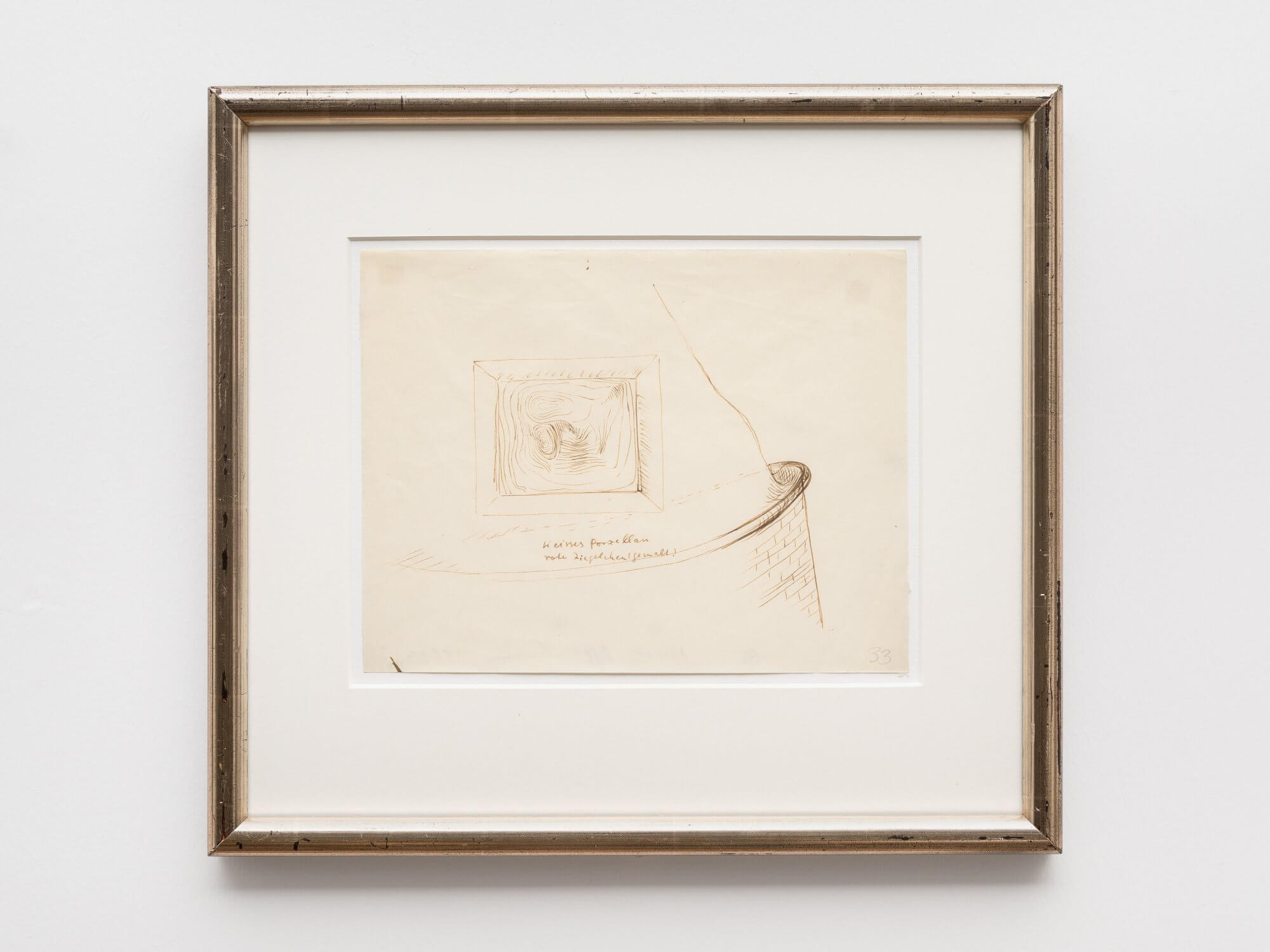 Weisses Porzellan, rote Ziegelchen (gemalt)